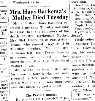 Obituary Newspaper clipping from Feb 1, 1940 5791242