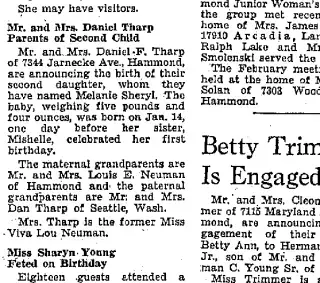 Birth Newspaper clipping from Jan 27, 1957 5791561