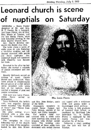 Marriage Newspaper clipping from Jul 2, 1972 5791563