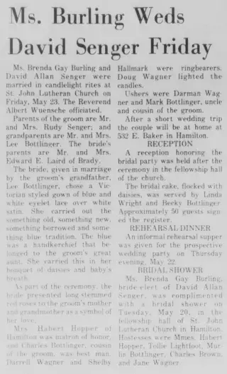 Marriage Newspaper clipping from May 22, 1975 5791616
