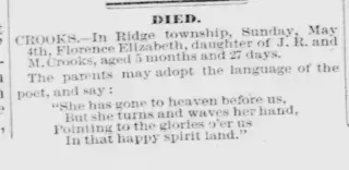 Obituary Newspaper clipping from May 9, 1873 5791617