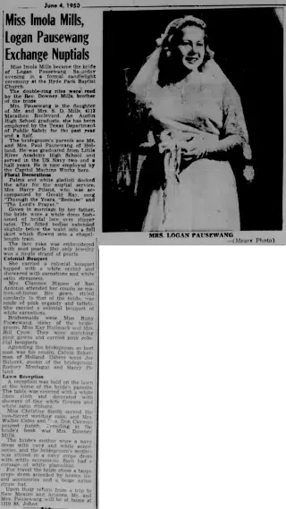 Marriage Newspaper clipping from Jun 4, 1950 5791630
