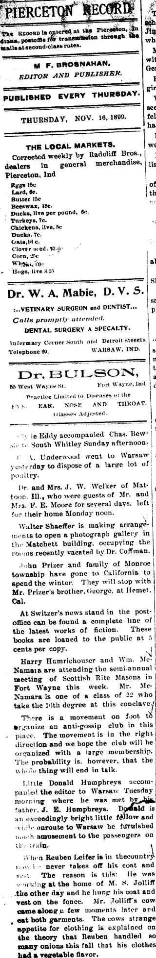 other Newspaper clipping from Nov 16, 1899 5791665
