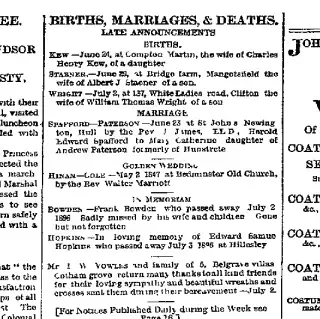Birth Newspaper clipping from Jul 3, 1897 5791736