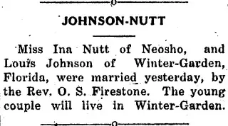 Marriage Newspaper clipping from Aug 29, 1924 5792661