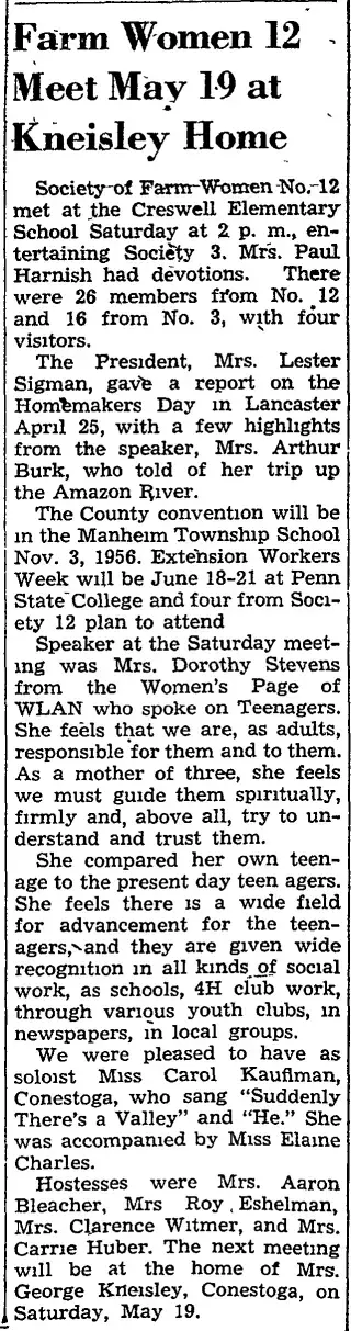 General news Newspaper clipping from May 4, 1956 5793053
