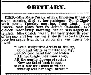 Obituary Newspaper clipping from Jun 26, 1880 5793242