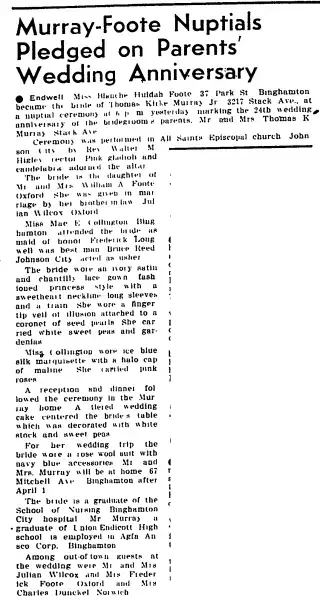 Marriage Newspaper clipping from Mar 28, 1941 5793744