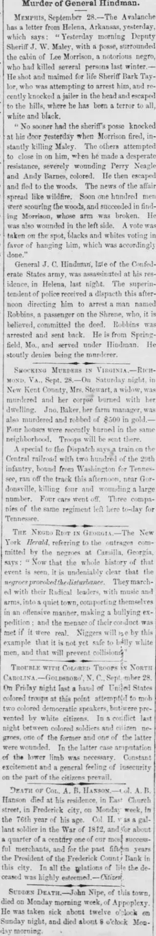 other Newspaper clipping from Oct 1, 1868 5795578