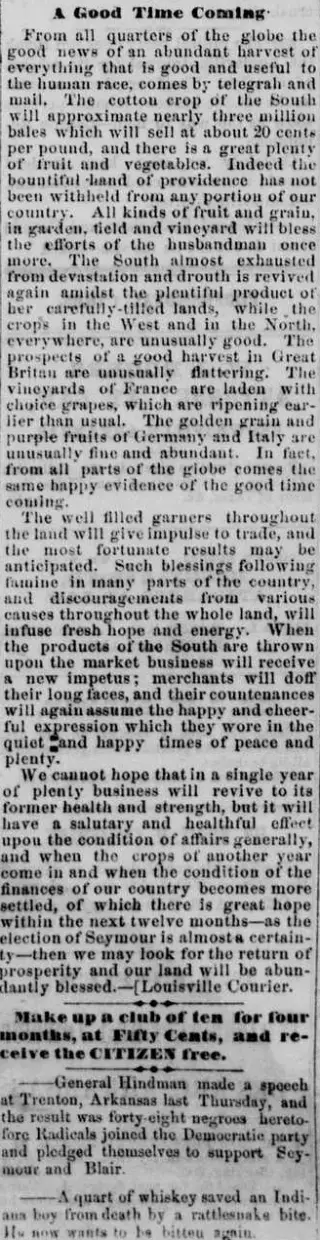 other Newspaper clipping from Aug 11, 1868 5795966