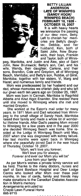 Obituary Newspaper clipping from Oct 26, 2007 5796906