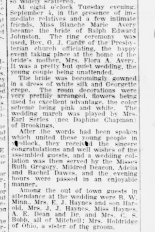 Marriage Newspaper clipping from Sep 9, 1917 5797672