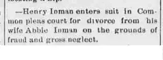 Divorce Newspaper clipping from Nov 26, 1898 5798394