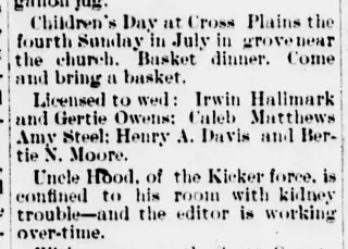 Marriage Newspaper clipping from Jul 9, 1904 5798410