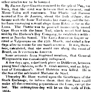 other Newspaper clipping from Aug 8, 1813 5798546
