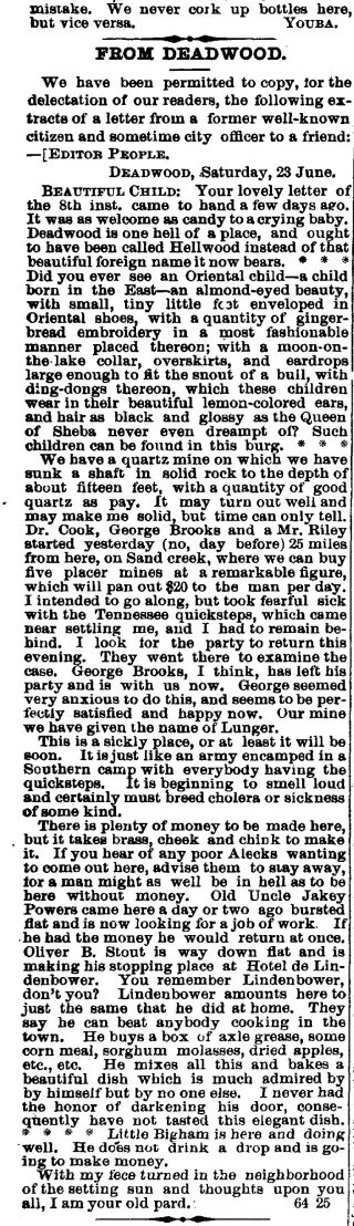 Business Newspaper clipping from Jul 7, 1877 5798887