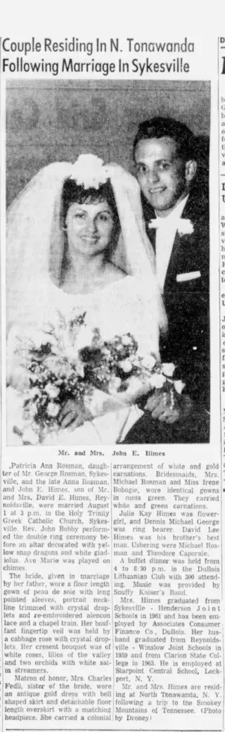Marriage Newspaper clipping from Aug 15, 1964 5798936