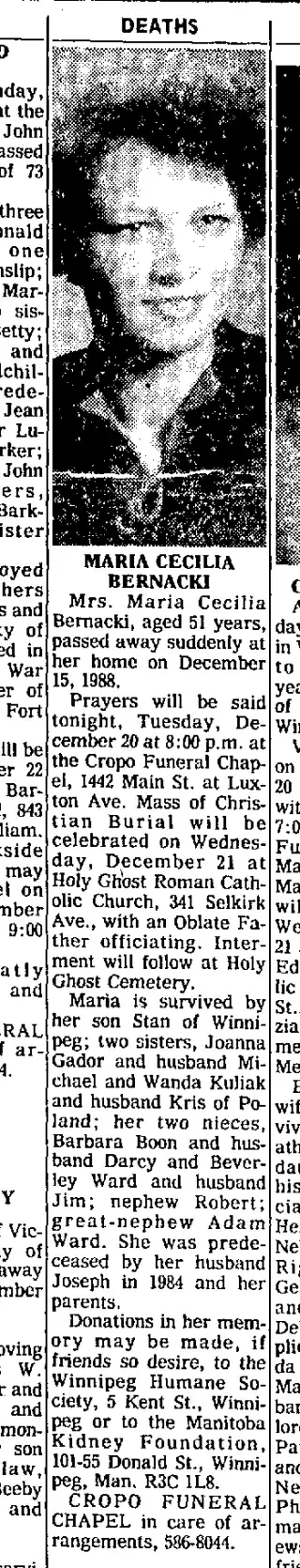 other Newspaper clipping from Dec 20, 1988 5799164