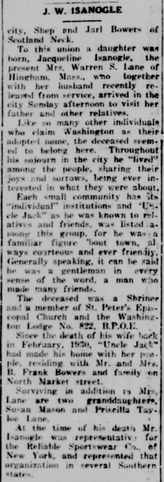 Obituary Newspaper clipping from Jan 24, 1946 5799296