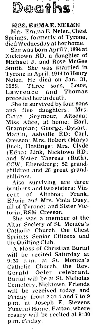 Obituary Newspaper clipping from Aug 12, 1976 5799309