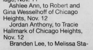 Birth Newspaper clipping from Dec 26, 1999 5799798