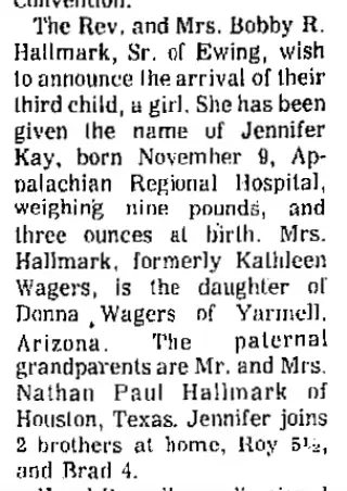 Birth Newspaper clipping from Nov 12, 1971 5800440