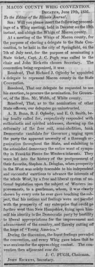 Political Newspaper clipping from Jun 25, 1852 5801115