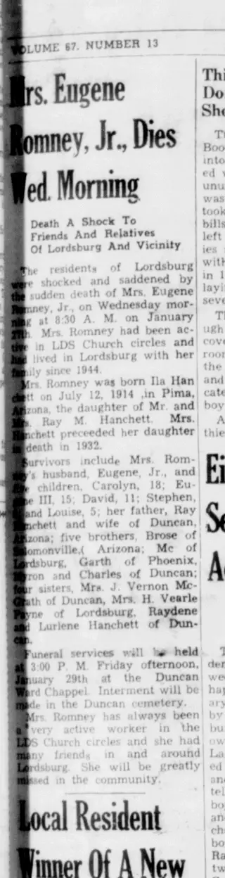 other Newspaper clipping from Jan 29, 1954 5801350