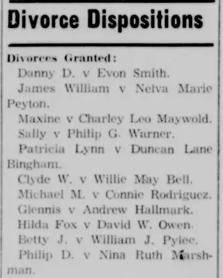 Divorce Newspaper clipping from Feb 2, 1967 5801543
