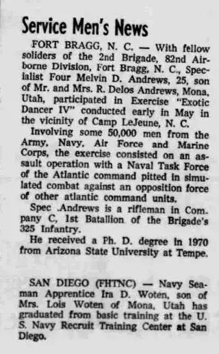 Military Newspaper clipping from Jun 17, 1971 5802051