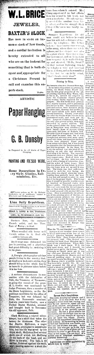other Newspaper clipping from Jan 24, 1883 5802151