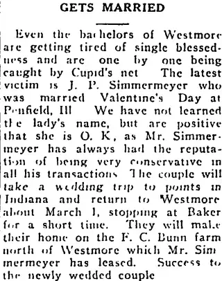 Marriage Newspaper clipping from Feb 16, 1917 5803065