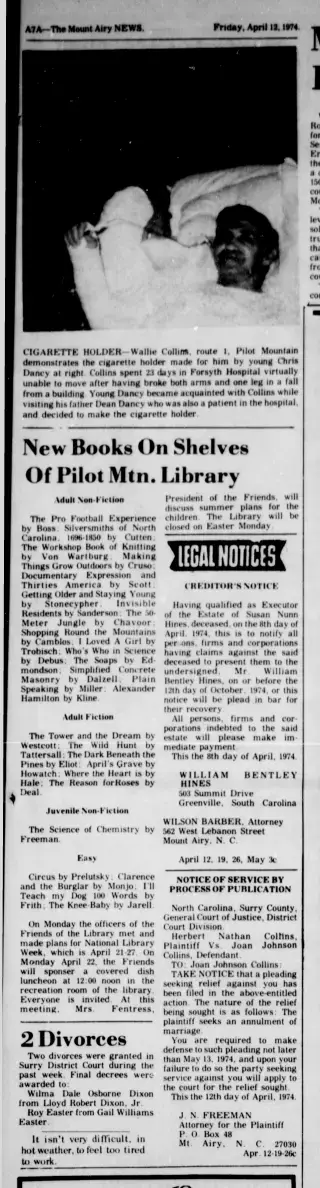 Divorce Newspaper clipping from Apr 12, 1974 5803398