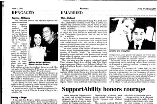Marriage Newspaper clipping from Jun 12, 2003 5804431