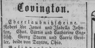 Marriage Newspaper clipping from Sep 16, 1889 5804613