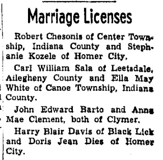 Marriage Newspaper clipping from Sep 21, 1955 5805670