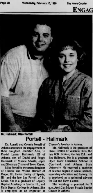 Marriage Newspaper clipping from Feb 10, 1999 5805846