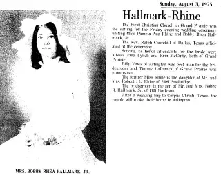 Marriage Newspaper clipping from Aug 3, 1975 5806435