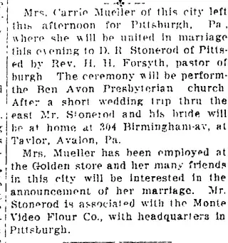 Marriage Newspaper clipping from May 14, 1920 5809155