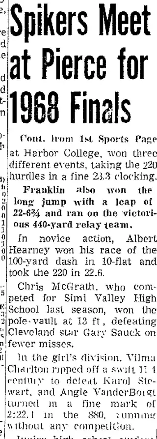 Sports Newspaper clipping from Jul 25, 1968 5809179