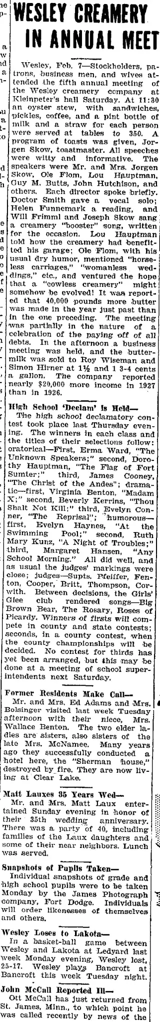 other Newspaper clipping from Feb 9, 1928 5809240
