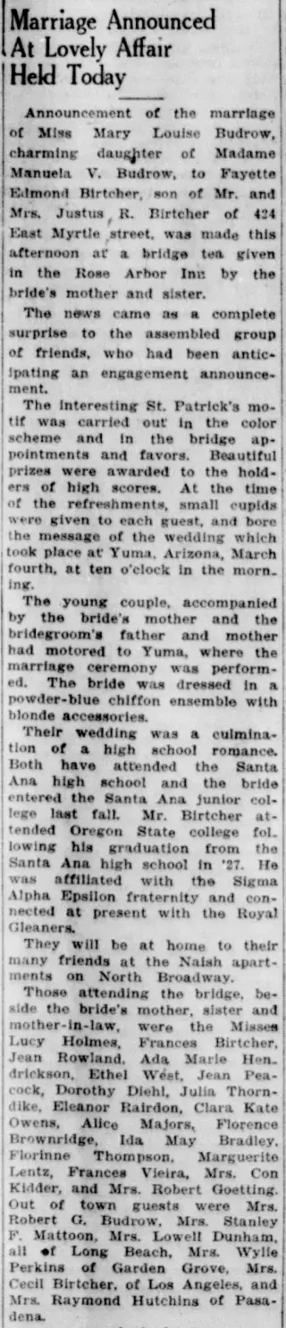 Marriage Newspaper clipping from Mar 15, 1930 5811742