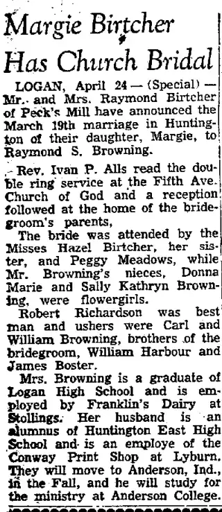 Marriage Newspaper clipping from Apr 25, 1955 5811767
