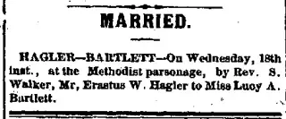 Marriage Newspaper clipping from Feb 26, 1874 5812098