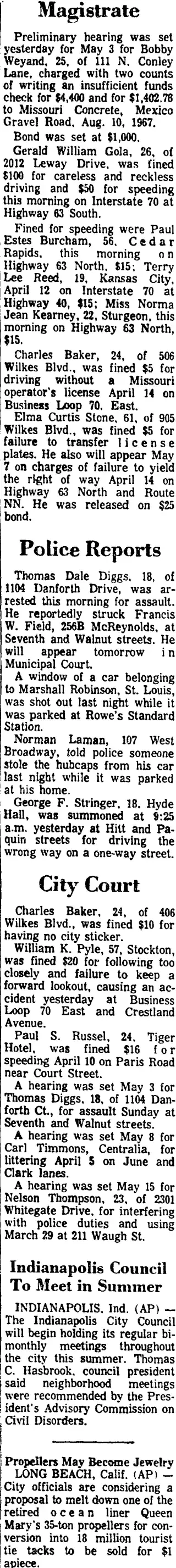other Newspaper clipping from Apr 24, 1968 5812601