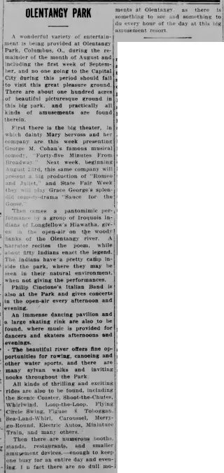 Entertainment Newspaper clipping from Aug 21, 1915 5813549