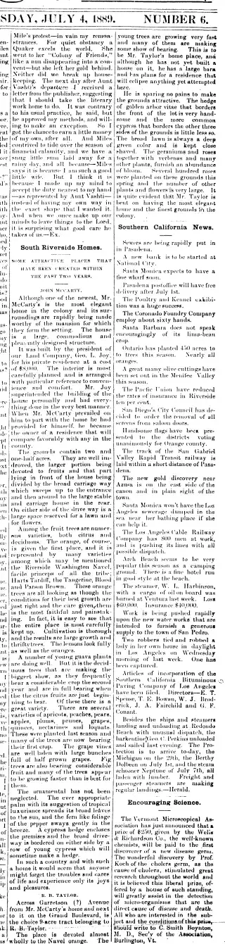 other Newspaper clipping from Jul 4, 1889 5813584