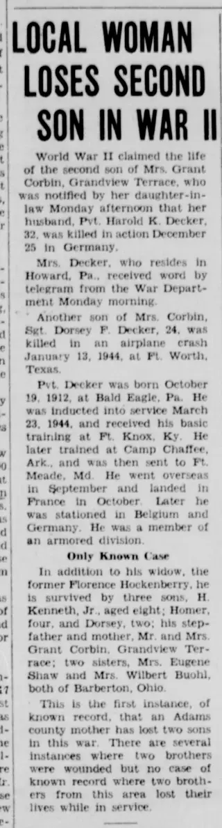 other Newspaper clipping from Jan 17, 1945 5814893