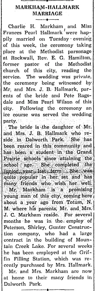 Marriage Newspaper clipping from Aug 21, 1931 5815623