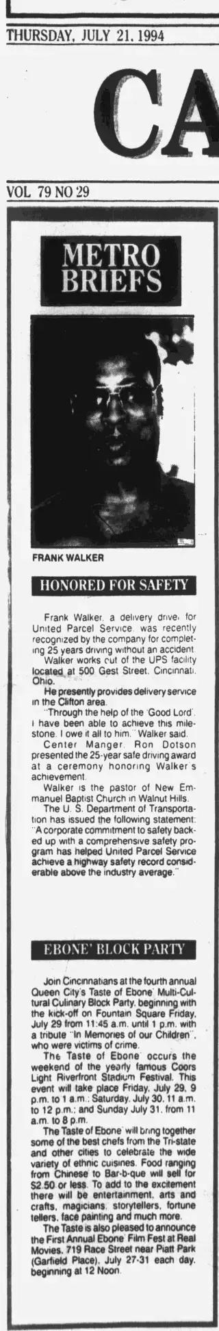 General news Newspaper clipping from Jul 21, 1994 5816007